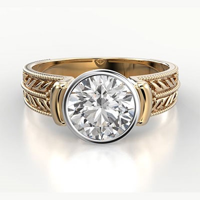 5 carat engagement ring, bezel set